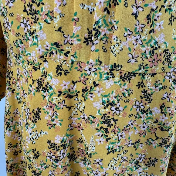 Nanette Lepore Womens Floral Yellow Dress Size 10, 3/4 Sleeve Made In China - Picture 12 of 12
